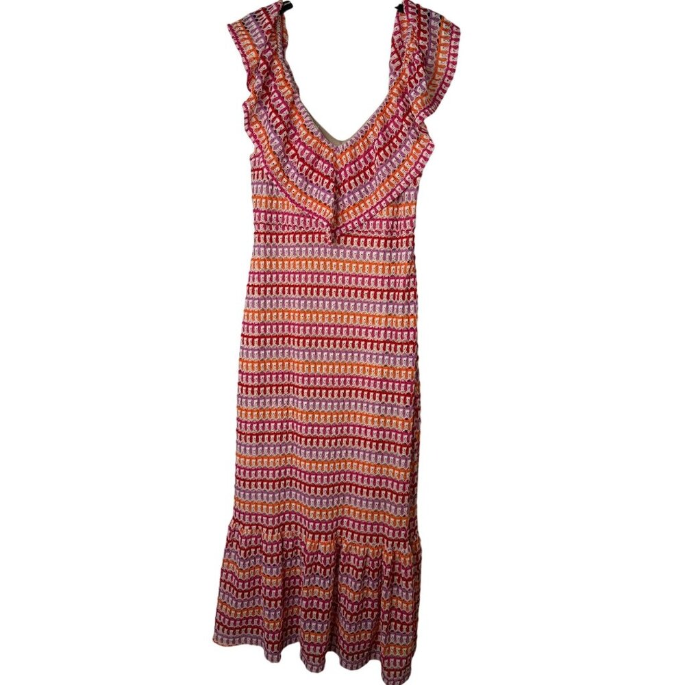 Grace & Gala Ayme Maxi Print NWT Crochet Dress Size S/M Boho Festival Resortwear